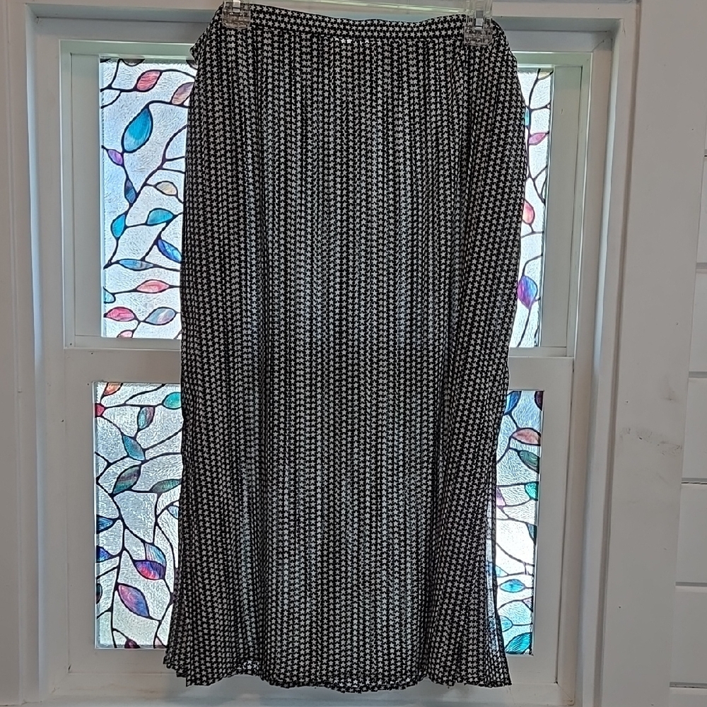 POPSUGAR Black and White Pleated Maxi Skirt